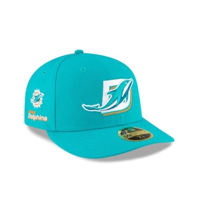 Blue Miami Dolphins Hat - New Era NFL Logo Mix Low Profile 59FIFTY Fitted Caps USA7358064